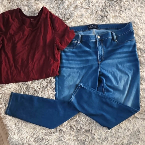 **HP**Womens' Plus GUC GAP Blue Jeggings Sz. 33 - Picture 3 of 9